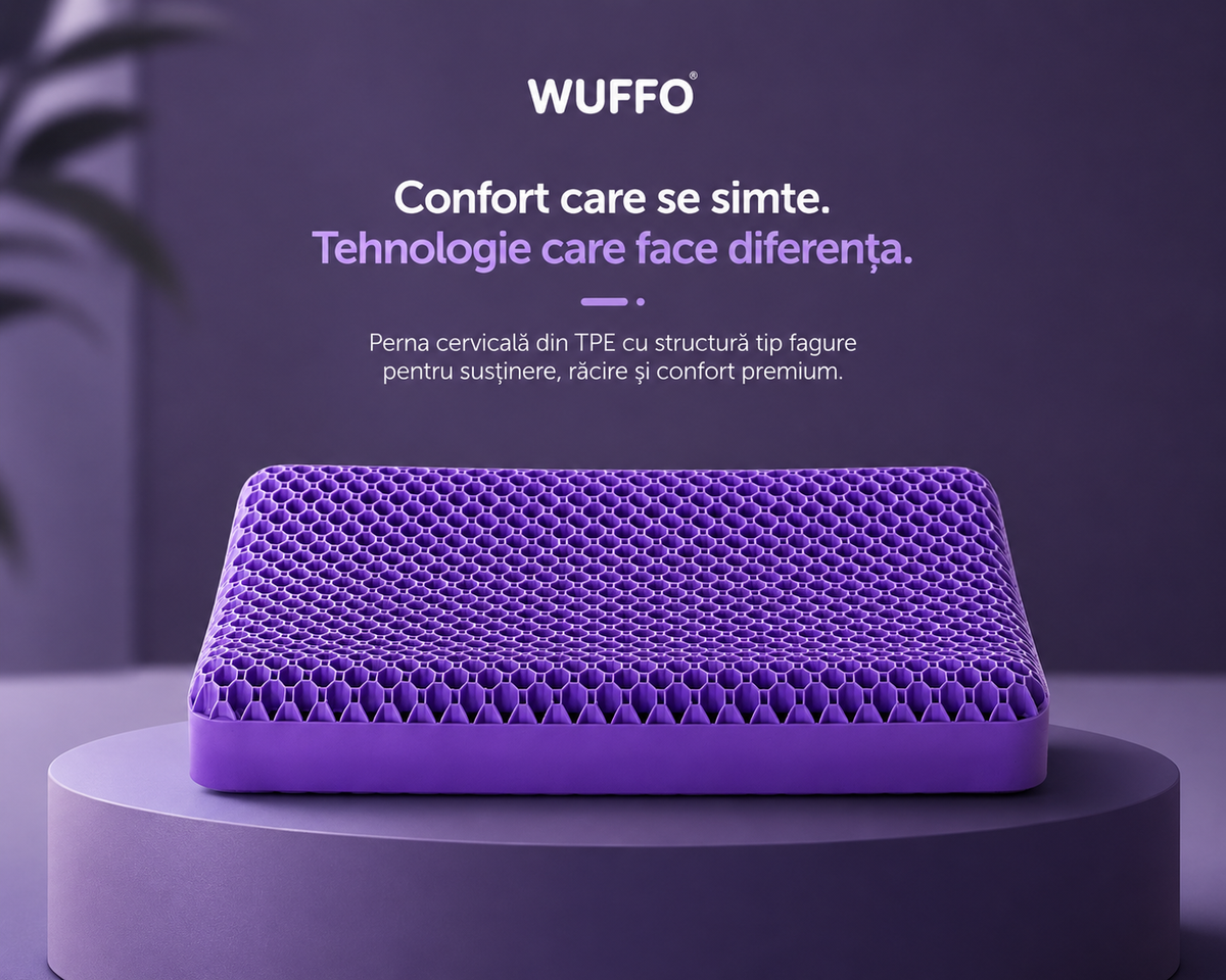 Wuffo Cloud - Pernă ergonomică cu gel răcoritor